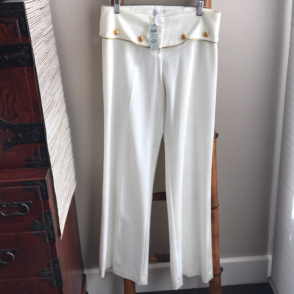 NWT Cache ivory pin up wide leg pants